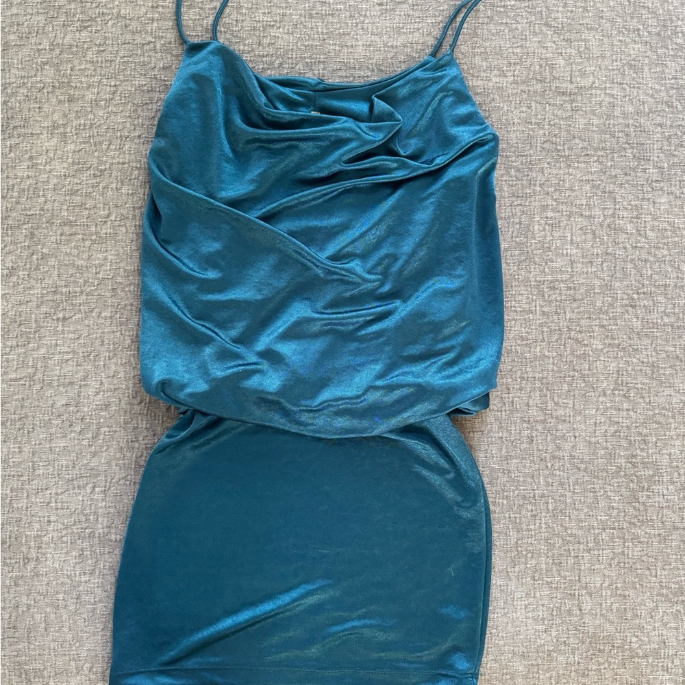 Chic Teal Mini Dress